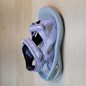 Columbia Purple Gray Leather Straps Kids Sandals